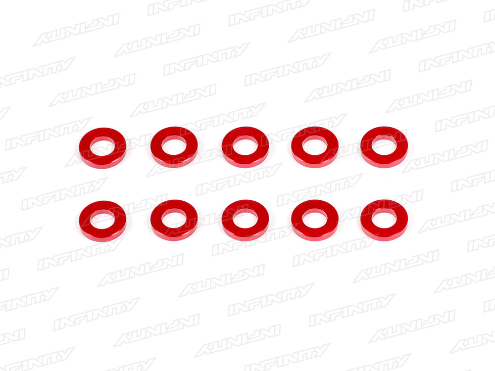 ALUMINUM WASHER 3x6x1.0mm (Red/10pcs)