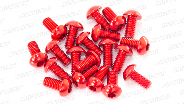 M3x6mm ALU BUTTON HEAD SCREW (Red/20pcs)