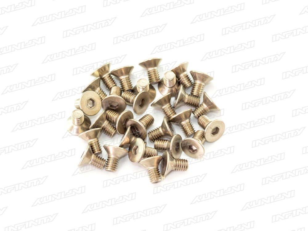 M3x6mm TITANIUM FLAT HEAD SCREW (30pcs)