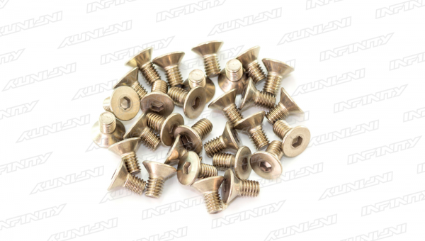 M3x6mm TITANIUM FLAT HEAD SCREW (30pcs)