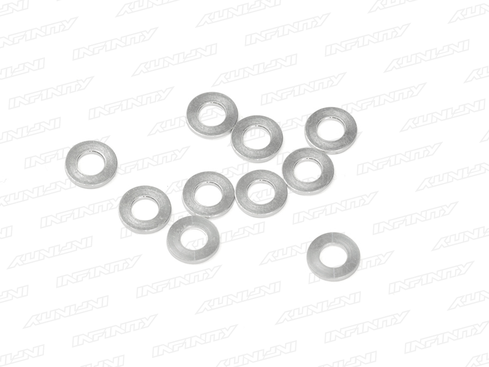 ALUMINUM WASHER 3x6x0.75mm (Silver/10pcs)