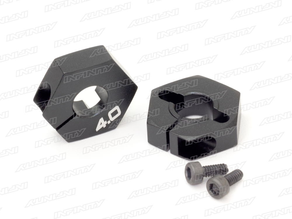 ALU HEX WHEEL HUB (4.0mm/Black/2pcs)