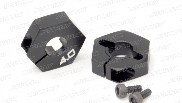 ALU HEX WHEEL HUB (4.0mm/Black/2pcs)