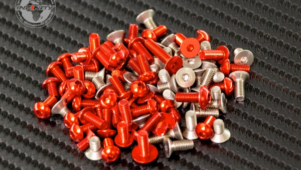 IF14-2TE ALUMINUM and TITANIUM SCREW SET (Red/84pcs)