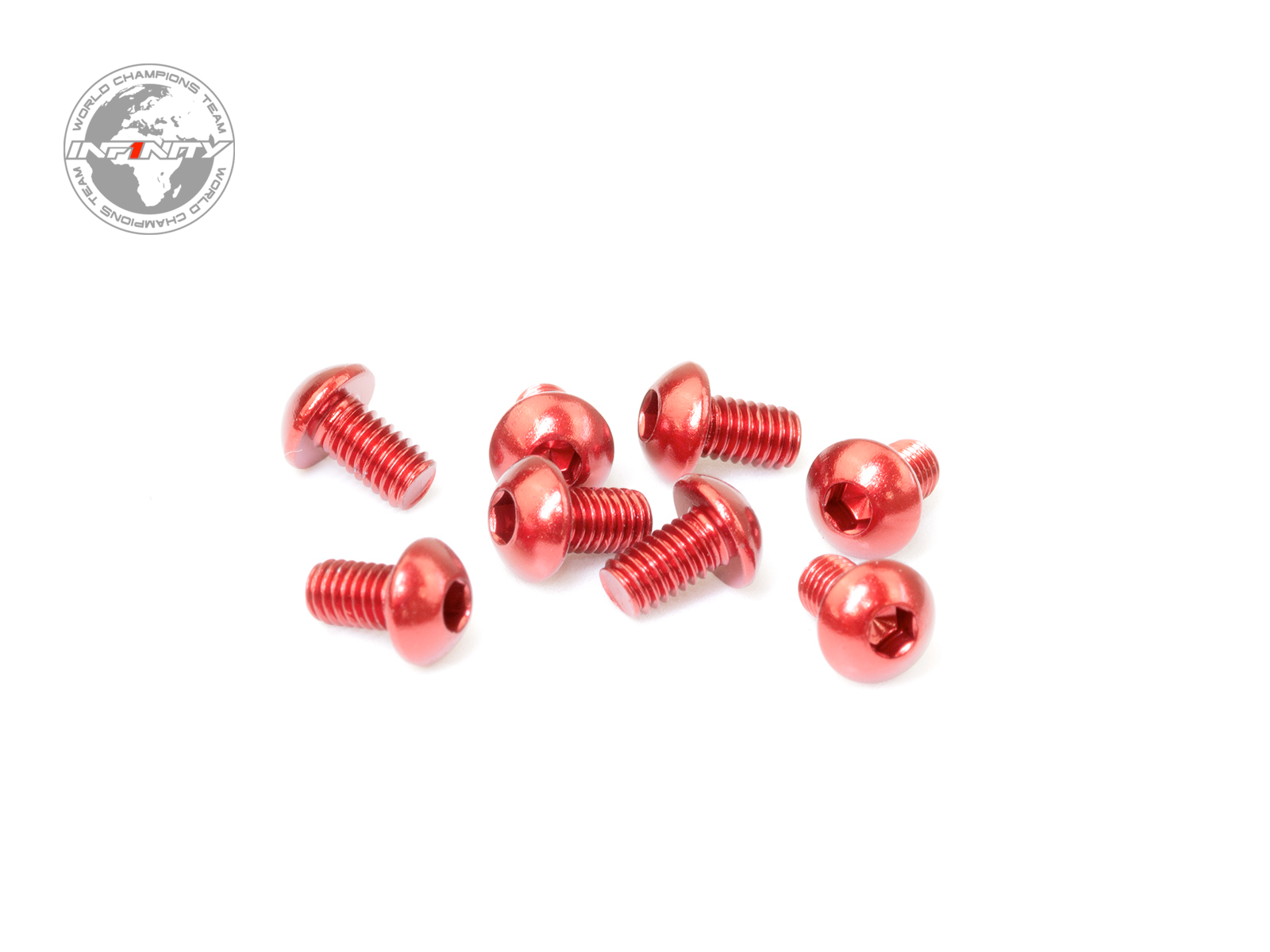 M3x5mm ALU BUTTON HEAD SCREW (Red/8pcs)